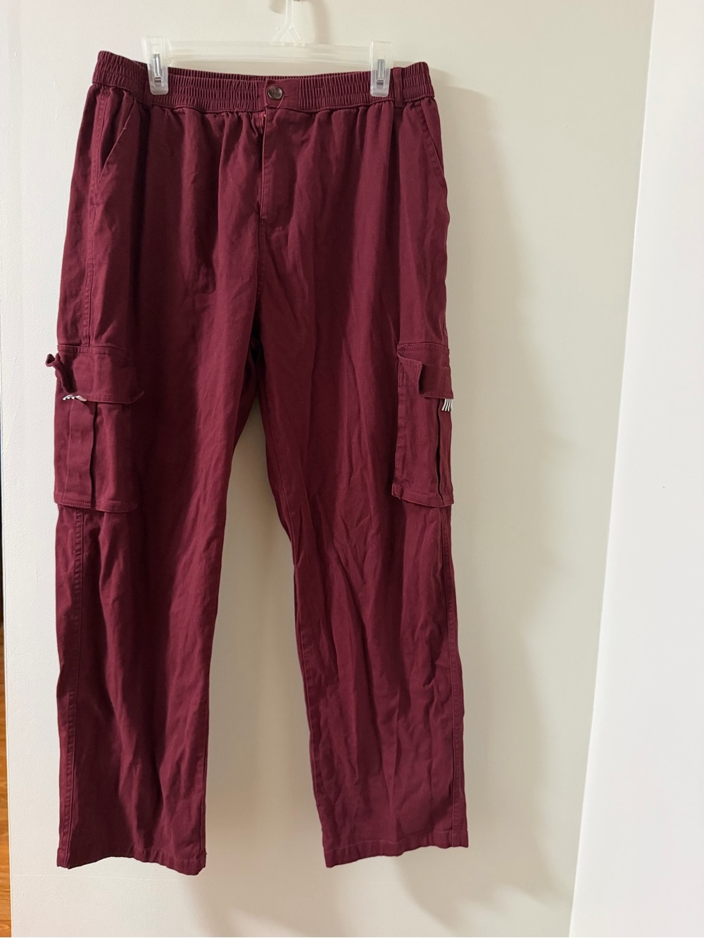 Men's Cargo Pants in Burgundy - Utility Comfort
